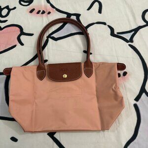 Longchamp Pink Folding Canvas Tote Shoulder Bag